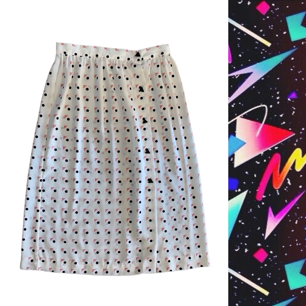 Vtg 1980’s Preppy Buttoned Midi High Waist Wrap Skirt Women’s MED Nancy Wheeler